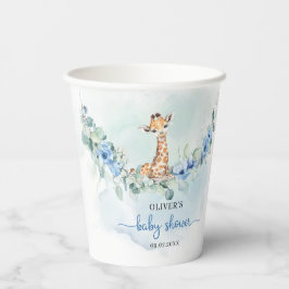 Wasserfarbige Dschungeltiere Baby Giraffe Papierbe Pappbecher