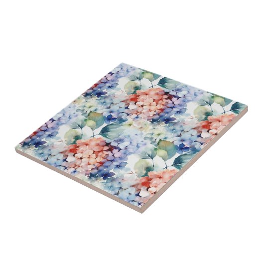 Wasserfarbige, gemischte Blume für Hydrangea Fliese (Seite)