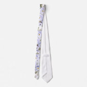 Wasserfarbige Lila Peonies Rose Neck Tie Krawatte (Rückseite)
