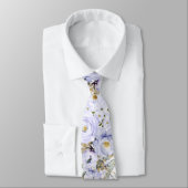 Wasserfarbige Lila Peonies Rose Neck Tie Krawatte (Gebunden)