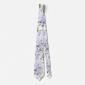 Wasserfarbige Lila Peonies Rose Neck Tie Krawatte (Vorderseite)
