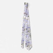 Wasserfarbige Lila Peonies Rose Neck Tie Krawatte (Rückseite)