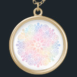 *~* Wasserfarbige Pastelle Rainbow Mandala Spiritu Vergoldete Kette<br><div class="desc">GOLD SPIELTE MANDALA PASTEL NECKLACE - Für Heiler , Heilung , Energieheilung* Geschenkkarte - Watercolor Heiler Heilung Schöne RAINBOW PASTEL SIMPLE MINIMAL MANDALA Weiches, sanftes Esoteres Spirituelles Metaphysisches New Age GOLD PLATED PASTEL MANDALA NECKLACE Dieses sanft leistungsstarke MANDALA-Design wird gut für Branding-Unternehmen wie "Yoga-Lehrer-Instruktoren, Massagetherapeuten, Energiearbeiter, Leichtarbeiter, Heiler, Heilberufe wie...</div>