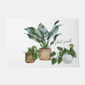 Wasserfarbige Pflanze - Zitat "Pflanze Parent" Fußmatte (Vorderseite)