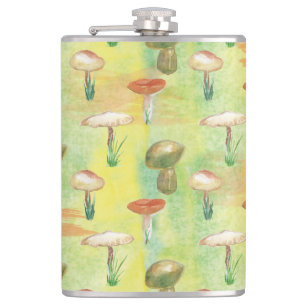 Wasserfarbige Pilzverglasung Flachmann