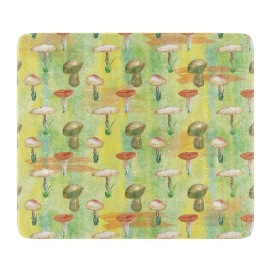 Wasserfarbige Pilzverglasung Schneidebrett (Vorderseite)