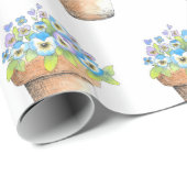 Wasserfarbige Stiefmütterchen Geschenkpapier (Rolleneckpunkt)