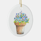 Wasserfarbige Stiefmütterchen Keramik Ornament (Rechts)