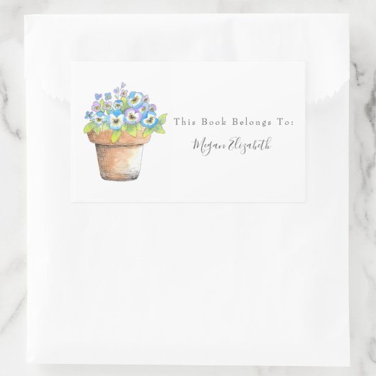 Wasserfarbige Stiefmütterchen Rechteckiger Aufkleber (Tasche)