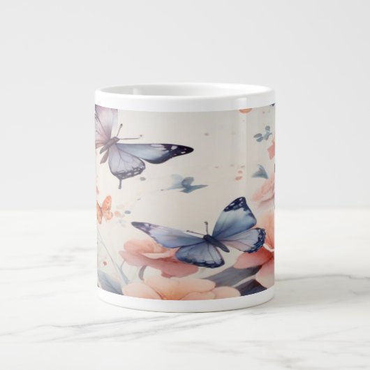 Wasserfarbige Symphonie mit grässlichen Schmetterl Jumbo-Tasse (Vorderseite)