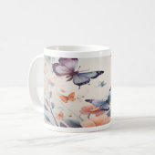 Wasserfarbige Symphonie mit grässlichen Schmetterl Kaffeetasse (Vorderseite Links)