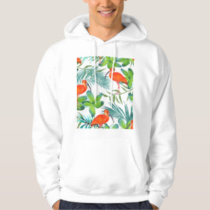 Wasserfarbige Vögel: Vintages nahtloses Muster. Hoodie