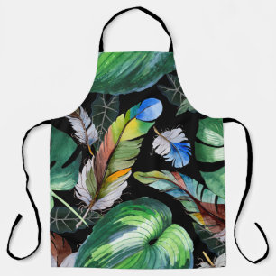 Wasserfarbige Vogelfedermuster aus dem Flügel. Aqu Schürze