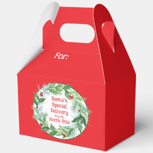 Wasserfarbige Weihnachtsgirlande Santa Nordpol  Geschenkschachtel