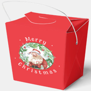 Wasserfarbige Weihnachtsgirlande Santa Nordpol Qua Geschenkschachtel