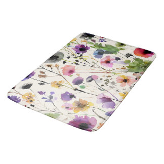 Wasserfarbige Wildblume Badematte
