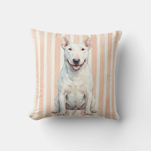 Wasserfarbiger Bullterrier-Hund-Dekorationskissen Kissen