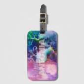 Wasserfarbiger Regenbogen Name für whimsical perso Gepäckanhänger (Vorderseite Vertikal)