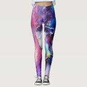 Wasserfarbiger Regenbogen Name für whimsical perso Leggings (Vorderseite)