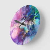 Wasserfarbiger Regenbogen Name für whimsical perso Runde Wanduhr (Winkel)
