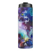 Wasserfarbiger Regenbogen Name für whimsical perso Thermosbecher (Vorderseite)