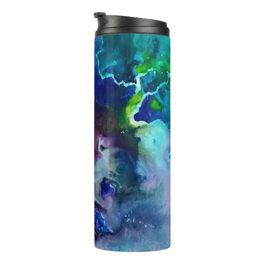 Wasserfarbiger Regenbogen Name für whimsical perso Thermosbecher (Nach rechts gedreht)