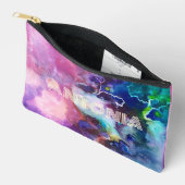 Wasserfarbiger Regenbogen Name für whimsical perso Zubehörtasche (Offen)