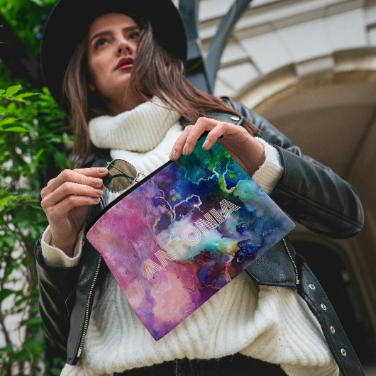 Wasserfarbiger Regenbogen Name für whimsical perso Zubehörtasche