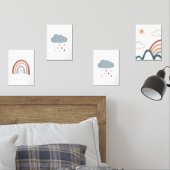 Wasserfarbiges Boho Regenbogen-Set 4 Poster Bilderwand Sets (Schlafzimmer)