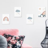 Wasserfarbiges Boho Regenbogen-Set 4 Poster Bilderwand Sets (Wohnzimmer)