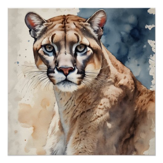 Wasserfarbiges Cougar 3 Poster (Vorderseite)