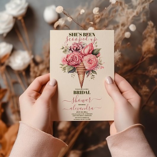 Wasserfarbiges Eiscreme-Brautparty Einladung