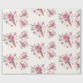 Wasserfarbiges Eiscreme-Brautparty Geschenkpapier (Flach)