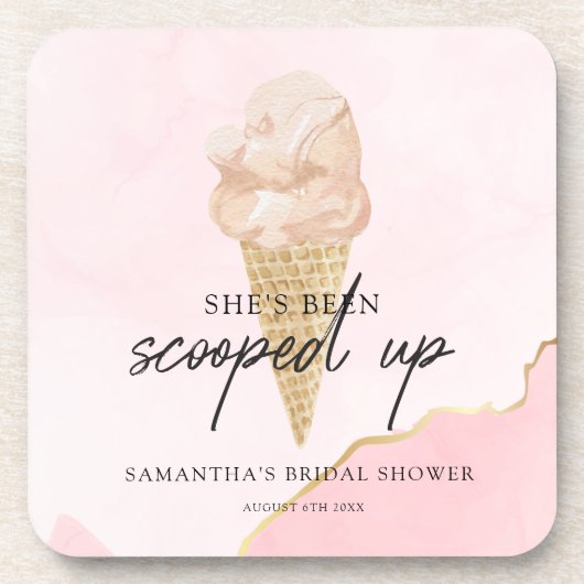 Wasserfarbiges Eiscreme-Brautparty Getränkeuntersetzer (Vorderseite)