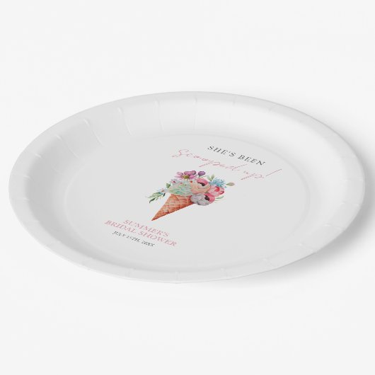 Wasserfarbiges Eiscreme-Brautparty Pappteller (Schrägansicht)