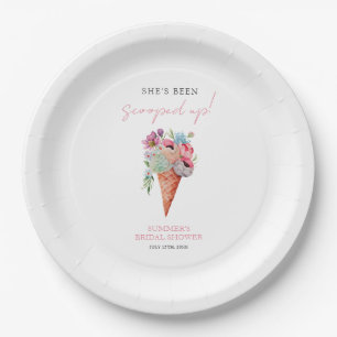 Wasserfarbiges Eiscreme-Brautparty Pappteller