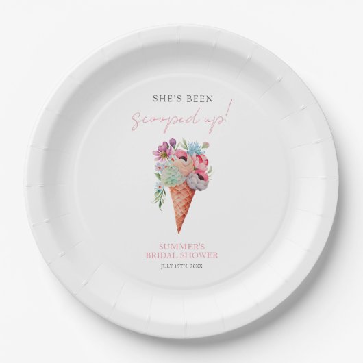 Wasserfarbiges Eiscreme-Brautparty Pappteller (Vorderseite)