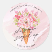 Wasserfarbiges Eiscreme-Brautparty Runder Aufkleber (Vorderseite)