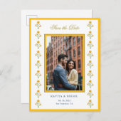 Wasserfarbiges Foto Save the Date Ankündigungspostkarte (Vorne/Hinten)