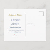 Wasserfarbiges Foto Save the Date Ankündigungspostkarte (Rückseite)