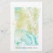 Wasserfarbiges geometrisches Brautparty Bingo (Rückseite)