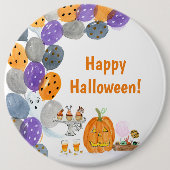 Wasserfarbiges Halloween-KostümParty Button (Vorderseite)