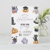 Wasserfarbiges Halloween-Party Einladung (Stehend Vorderseite)
