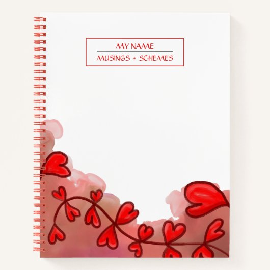 Wasserfarbiges Herz-Notebook Notizblock (Vorderseite)