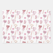 Wasserfarbiges Muster eines süßen Herzens Geschenkpapier Set (Vorderseite 3)
