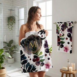 Wasserfarbiges Muster schöner Blume Badhandtuch Set