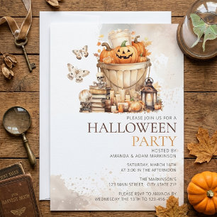 Wasserfarbiges neutrales Pumpkins-Halloween-Party Einladung