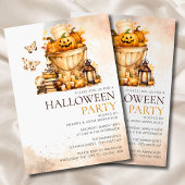 Wasserfarbiges neutrales Pumpkins-Halloween-Party Einladung