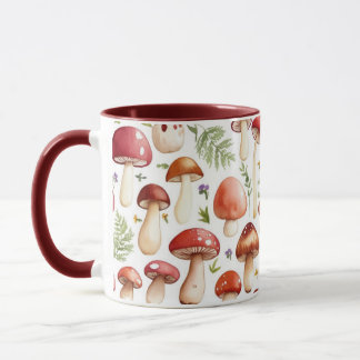 Wasserfarbiges Pilzmuster Tasse