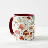 Wasserfarbiges Pilzmuster Tasse (Vorderseite Links)